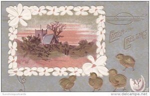 Easter Landscape Scene and Young Chicks