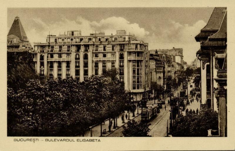 romania, BUCHAREST BUCURESTI, Bulevardul Elisabeta, Tram (1930s) I