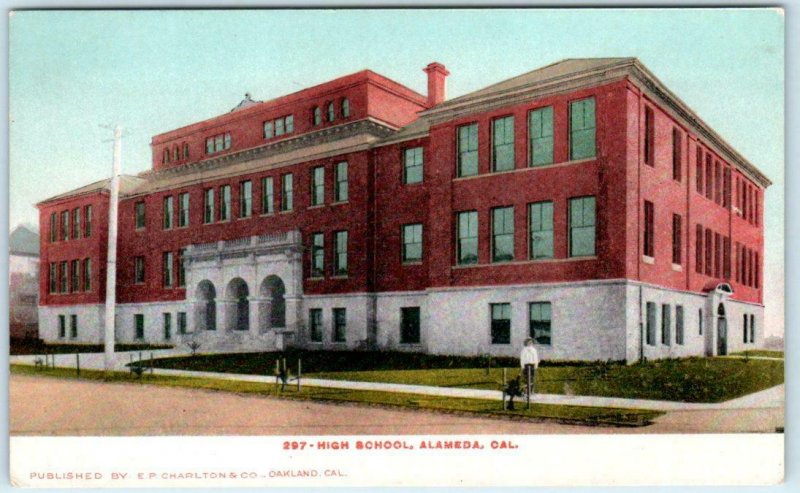 ALAMEDA, California  CA   HIGH SCHOOL  ca 1900s UDB  Postcard