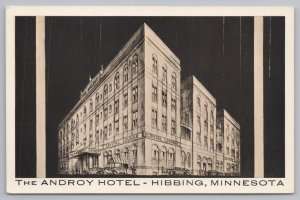 Hotel & Resort~The Androy Hotel~Hibbings Minnesota~Vintage Postcard 
