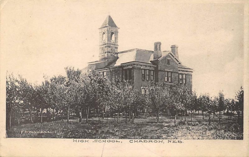 CHADRON, NE High School Nebraska Vintage Albertype Postcard c1910s