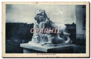 Old Postcard The Peace Symbol Lion Loup