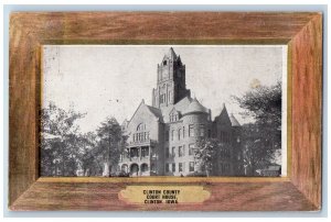 Clinton Iowa IA Postcard Clinton County Court House Building Scene 1910 Antique