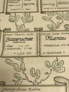 Vtg Theodor von Groschwitz Family Tree Geneology 1700's to 1870 German Print