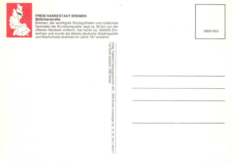 Postcard Modern FREIE HANSESTADT BREMEN
B�ttcherstra�e