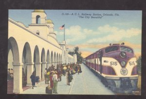 ORLANDO FLORIDA ATLANTIC COAST LINE RAILROAD DEPOT STATION VINTAGE POSTCARD
