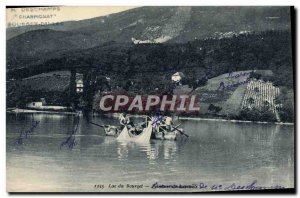 Postcard Old Lake Du Bourget Boat