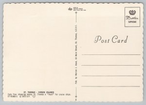 Transportation~Air View Charlotte Amalie Harbor~Continental Postcard