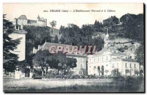 Old Postcard Uriage (Isere) The Etablissement Thermal and Chateau