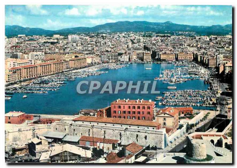 Modern Postcard Marseille Panorama Harbor