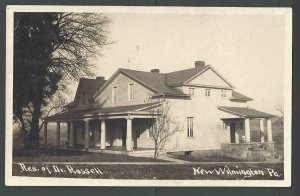 Ca 1914 RPPC Residence Of Dr Russel New Wilmington Pa Mint