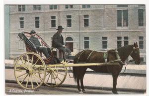 A Caleche Horse & Buggy Quebec Canada 1910c postcard