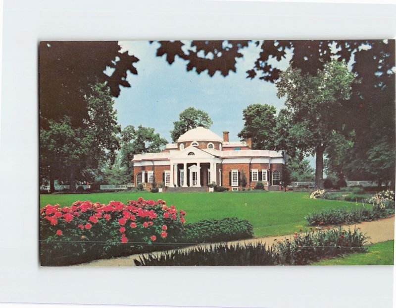 Postcard The West Front, Monticello, Charlottesville, Virginia