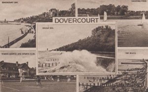 Dovercourt Essex Sport Sports Tennis Court Novelty Folding Old Antique Postcard
