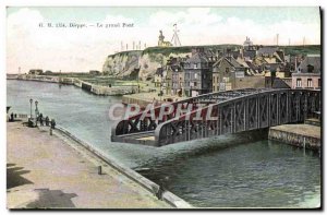 Old Postcard Dieppe Great Bridge