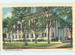 Linen POST OFFICE SCENE Columbus Georgia GA AF0967