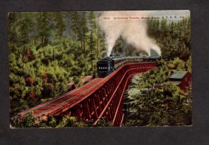 OR Southern Pacific Railroad Train Dollarhide Trestle Shasta nr Ashland Oregon