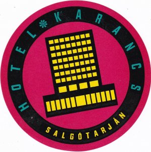 Hungary Salgotarjan Hotel Karancs Vintage Luggage Label sk3882