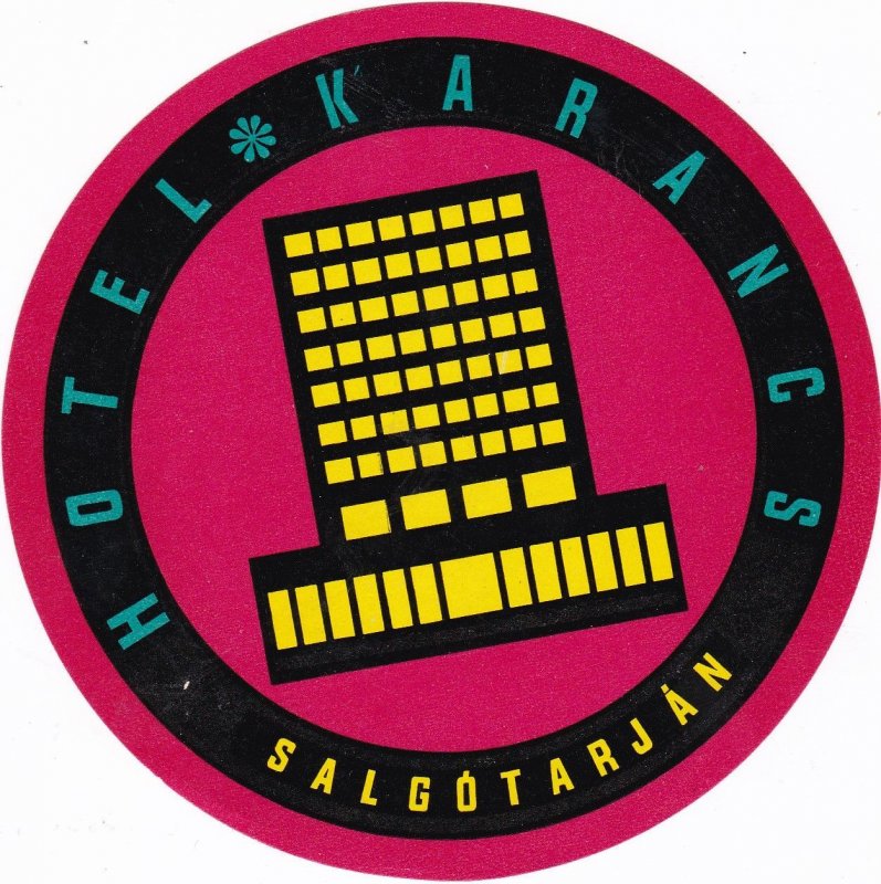 Hungary Salgotarjan Hotel Karancs Vintage Luggage Label sk3882