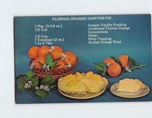 Postcard Florida Orange Chiffon Pie Recipe