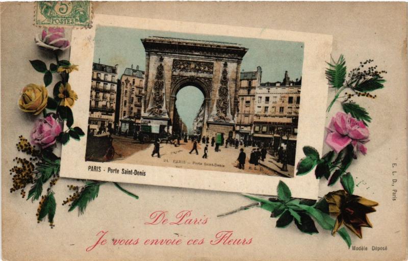 CPA Je vous envoie ces fleurs! de Paris (10e) - Porte St-Denis (300099)