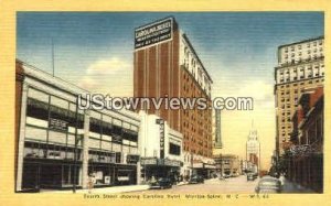 Fourth Street showing Carolina Hotel in Winston-Salem, North Carolina