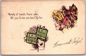 VINTAGE POSTCARD VARIETY OF MAIDS THERE ARE ORCHESTRA TICKETS P/M DENVER 1912