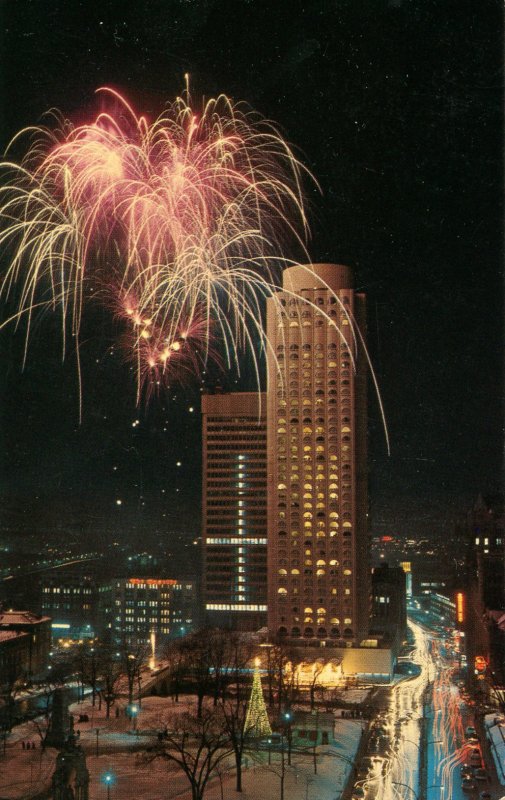 Canada - Quebec, Montreal. Expo '67 Fireworks, Le Chateau Champlain