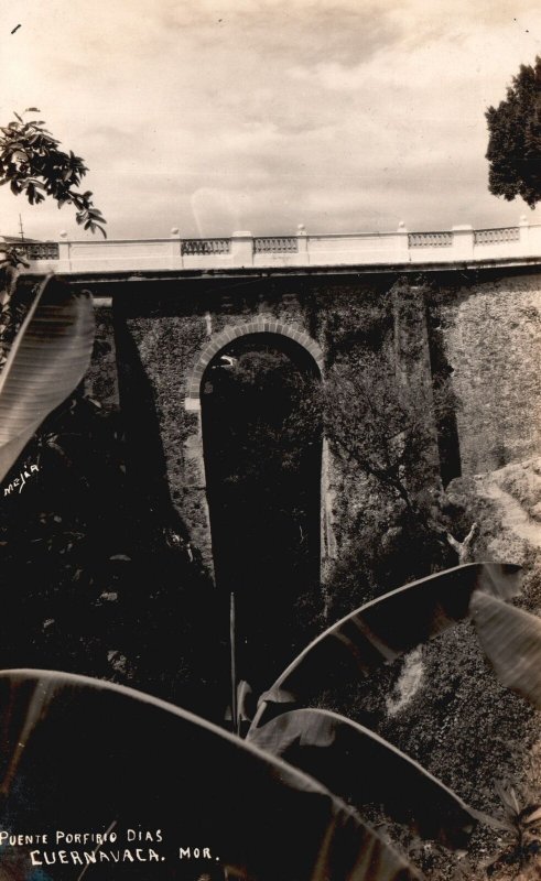 Vintage Postcard Porfirio Dias Bridge Cuernavaca Morelos Mexico MX RPPC