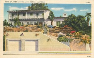 Postcard California Santa Monica Home Gaynor 1940s Movie Star Actress 23-4644