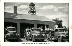 1940s Postcard Camp Kilmer New Jersey NJ - Fire Department - Hament Pub UNP Q15