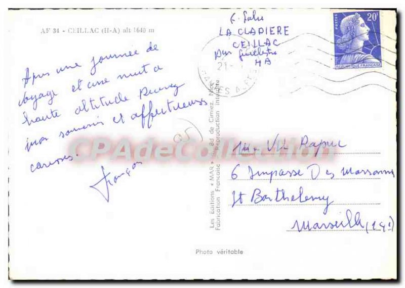 Postcard Old Ceillac H A