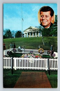 Grave Of John F. Kennedy Arlington Cemetery Virginia Vintage Posted 1964