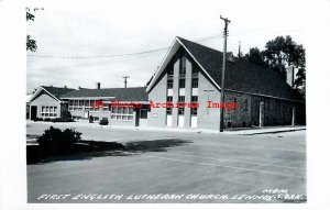 SD, Lennox, South Dakota, RPPC, First English Lutheran Church, LL Cook No M8M