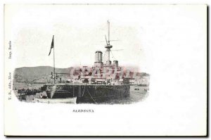 Old Postcard Boat War Sardegna