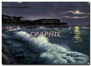 Postcard Old Quai Du Mont Blanc Neuchatel Switzerland