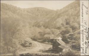 Valley & Buildings/Homes - Bennington VT Cancel c1905 Real Photo Postcard