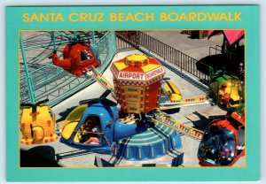 SANTA CRUZ BEACH BOARDWALK, California CA ~ JET COPTERS Ride 4x6  Postcard