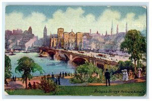 c1920s St. Prince's Bridge, Melbourne Australia Au Foreign Unposted Postcard