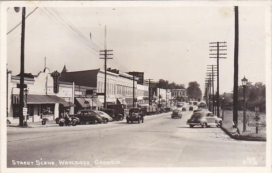 Main Street Scene Waycross Georgia Real Photo