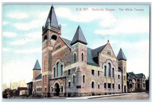 Portland Oregon OR Postcard White Temple Exterior Building 1908 Vintage Antique