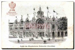 Old Postcard Palais Des Invalides Paris National Manufactures Chocolate lombart