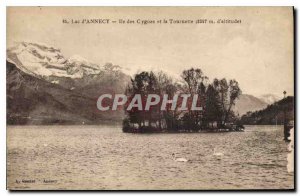 Old Postcard Lake Annecy Ile des Cygnes and the Spinner