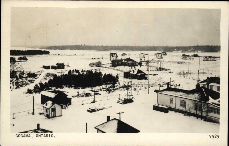 Gogama Ontario ON Bird's Eye View Real Photo RPPC Vintage Postcard