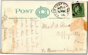 Good Roads, East of Fort Scott KS Bridge Vintage Postcard C06