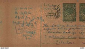 Pakistan Postal Stationery 9 p to Calcutta Dharam cds