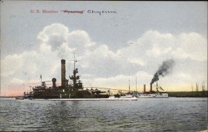 Battleship U.S. Monitor Wyoming Corrected to Cheyenne c1910 Vintage Postcard