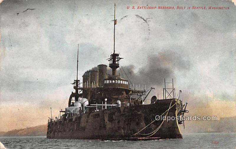 US Battleship Nebraska, Built in Seattle, WA, USA Military Battleship 1909 
