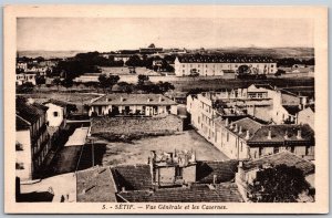 Vtg Setif Algeria General View Les Casernes Barracks 1910 Old Postcard