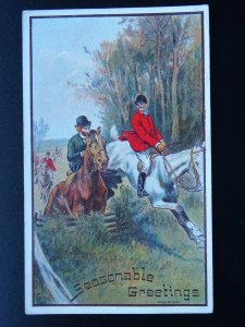 Hunting Theme SEASONAL GREETINGS c1905 Postcard by Smart Novels